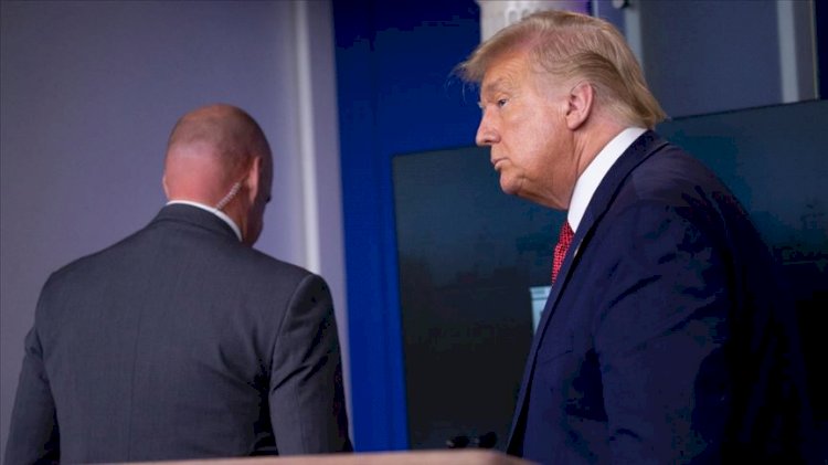 Silahlar patladı Trump'ın basın toplantısı aniden kesildi