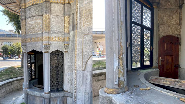 Galata Çeşmesi yine tahrip edildi