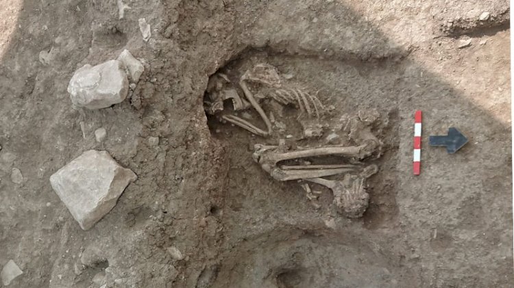 Bilecik'te apartman bahçesindeki kazıda 8 bin 500 yıllık insan iskeleti bulundu