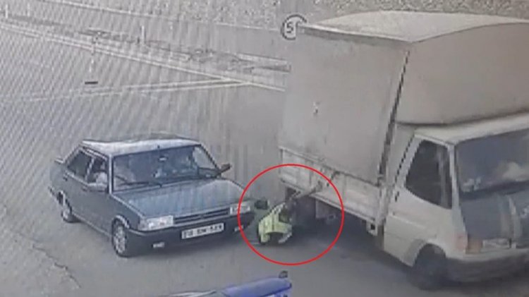 Kamyonetin jandarmaya çarpma anı kameralarda