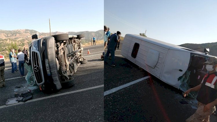 Fındık işçilerini taşıyan minibüs devrildi: Yaralılar var