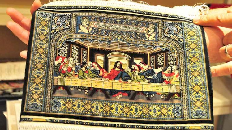 Leonardo da Vinci'nin tablosunun dokunduğu ipek halı 80 bin dolara satışa çıkarıldı