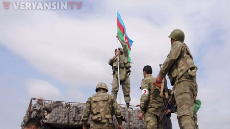 Azerbaycan'ın Milli Kahramanı İbrahimov'un şehit olduğu mevziye Azerbaycan bayrağı dikildi