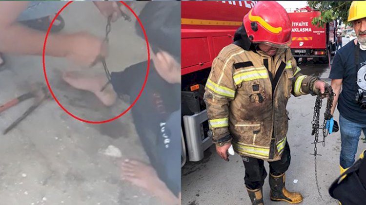 Bursa’da zincire bağlı bulunan çocuğun babası serbest bırakıldı