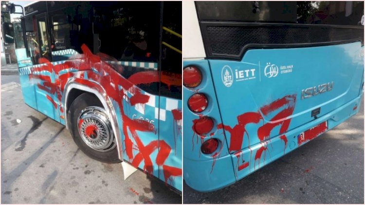 Otobüse alınmayınca aracı kırmızıya boyadı