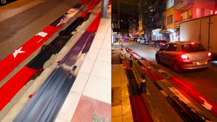 Türk bayrağı ve Atatürk posterleri yola serildi! Skandal görüntülere soruşturma