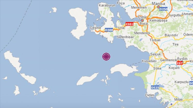 İzmir açıklarında 4.1 büyüklüğünde deprem