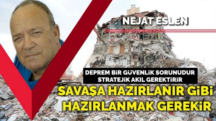 Deprem bir güvenlik sorunudur, stratejik akıl gerektirir