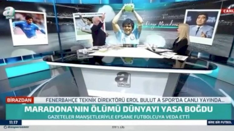 A Spor ekranında orta parmak hareketi