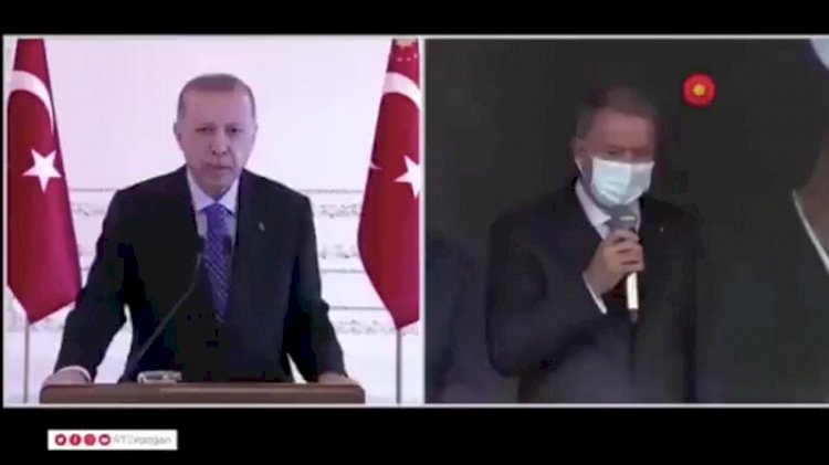 Erdoğan'ın katıldığı törende 'sabotaj' sesleri... Bakan Akar dürttü