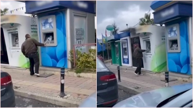 Beykoz'da ATM'lere çekiçli saldırı kamerada