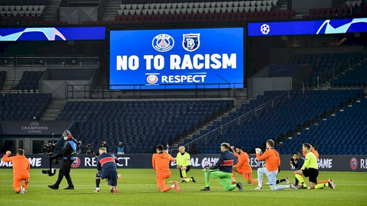 Başakşehir ve PSG'li futbolcular ırkçılığı protesto etti