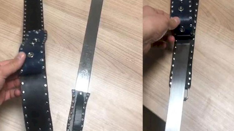 Şüpheli kişinin üzerinden kemer görünümlü döner bıçağı çıktı