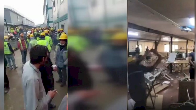 Finans merkezi kule inşaatında çalışan işçilere böcek yedirdiler