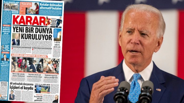Davutoğlu'nun gazetesi Biden'ın reklam panosu gibi!