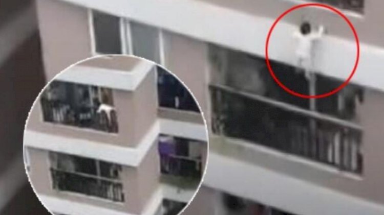 12. kattan düşen çocuğu kurye kurtardı