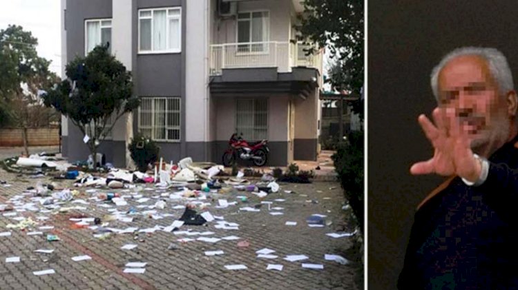 Eline geçen her şeyi balkondan attı