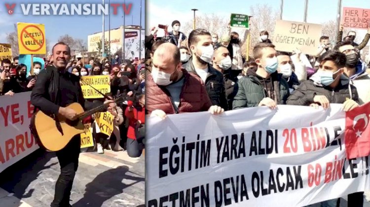 Atanmayan öğretmenler Ankara’dan seslendi… Haluk Levent'ten şarkılı destek