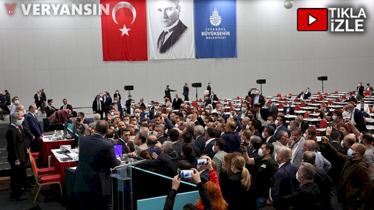 İBB Meclisi'nde gerginlik... Kürsüye yürüdüler
