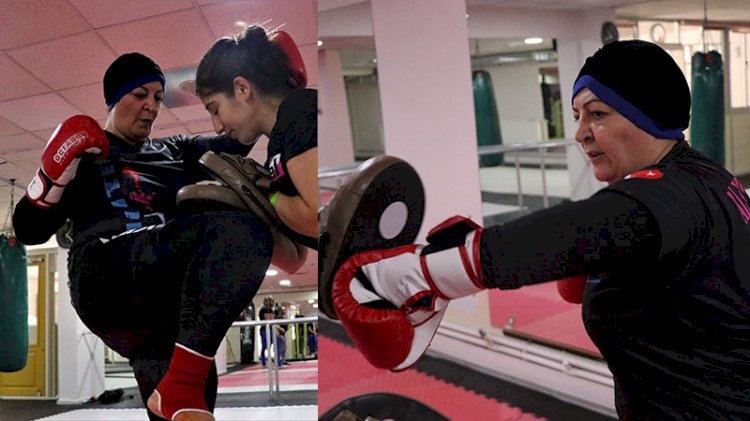 'Teyze kick boks yapamaz' dediler, madalyayı kaptı
