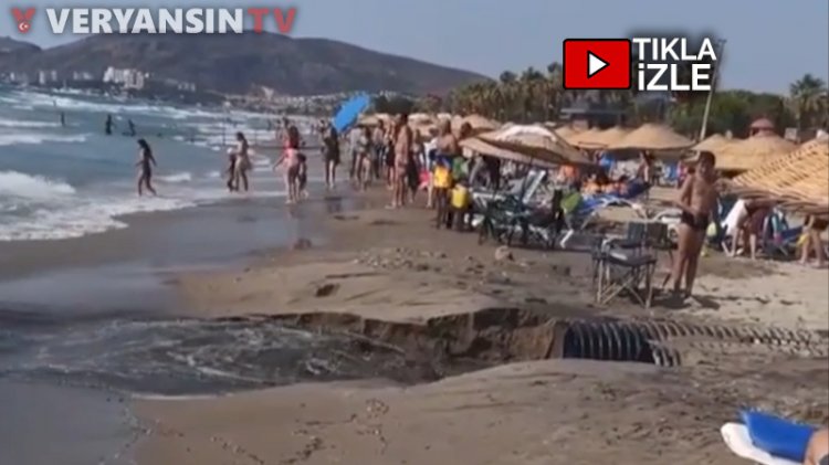 Kuşadası'nda kanalizasyon patladı… Kirli su denize aktı