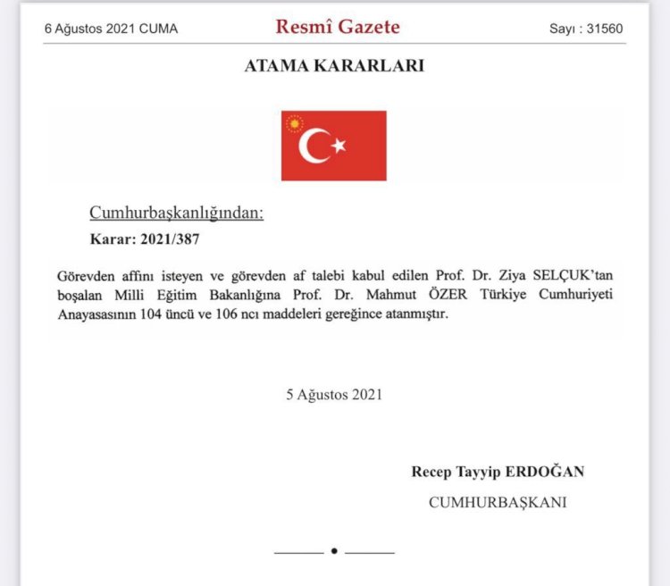 Milli Eğitim Bakanı Ziya Selçuk istifa etti! Son Dakika Özel Haberler