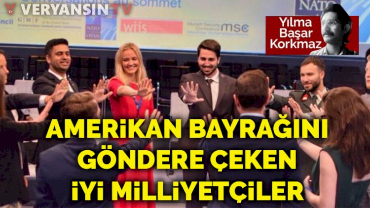 Amerikan bayrağını göndere çeken iyi milliyetçiler