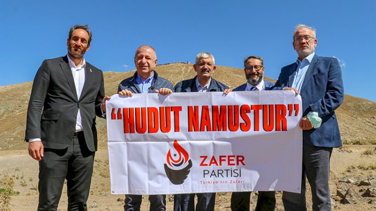Ümit Özdağ'dan sınırda 'Hudut Namustur' pankartı