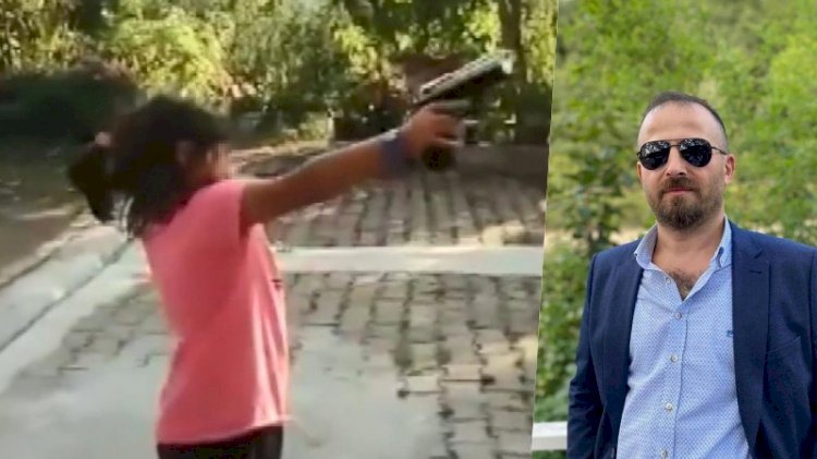 Küçük kıza zorla ateş ettirdi! 'Korkuyorum'