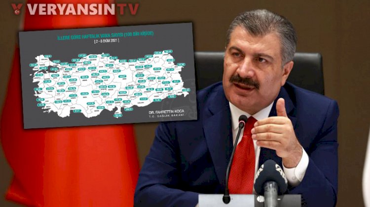 Bakan Koca son haritayı paylaştı... İşte vaka sayısı en çok artan 10 il
