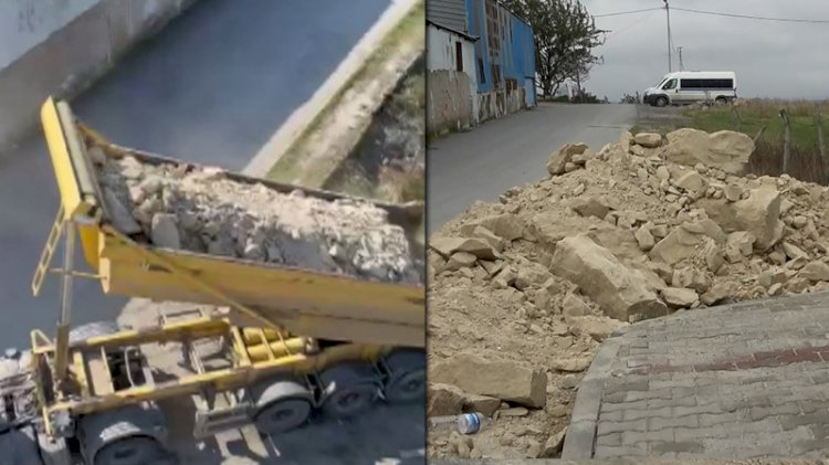 Kaçak hafriyatçılar işi abarttı... Güpegündüz boş arsaya döküm yapıp kaçtılar!