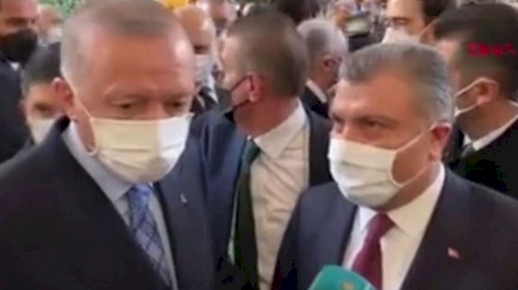 Erdoğan ile Bakan Koca arasında kameralar önünde ilginç diyalog