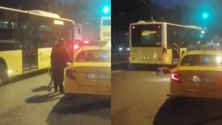 Taksicinin ittiği kadın ölümden döndü