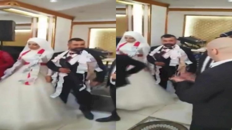 Takı töreninde pompalı tüfek takan kişi konuştu