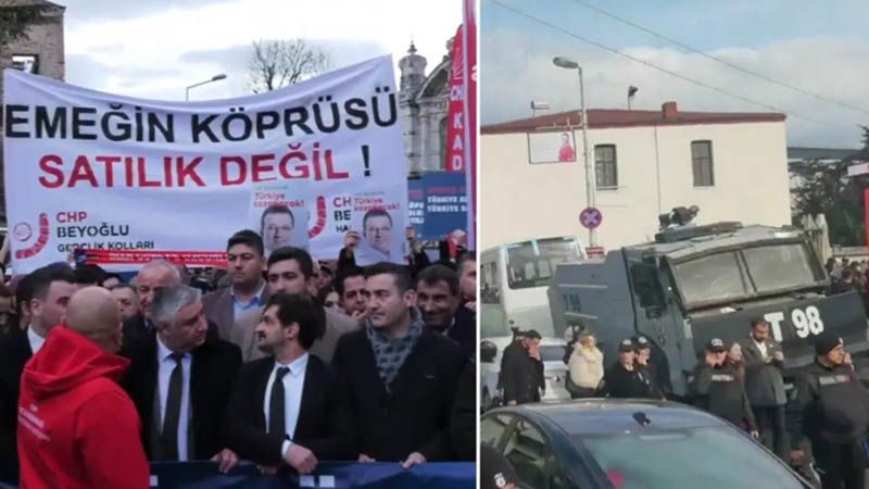 CHP’den köprülerin özelleştirilmesine karşı eylem: Sokaklar polis barikatlarıyla kapatıldı